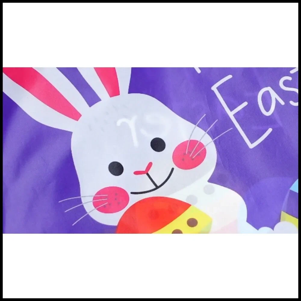 Easter Themed Reusable Tote Bags Polyester Foldable Washable Storage Pouch